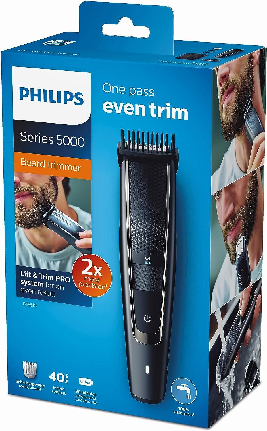 Philips Bartschneider Barttrimmer mit 40 Längeneinstellungen, gleichmäßiges Trimmen