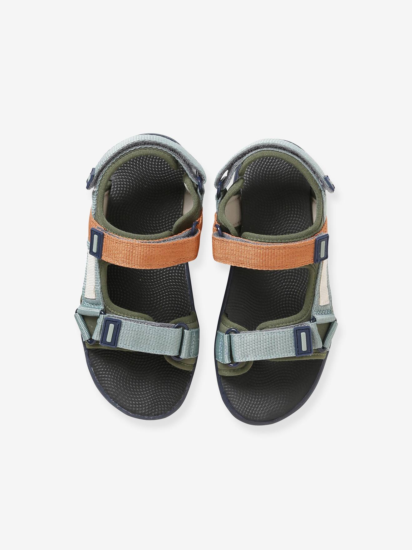 Sandálias todo-terreno para meninos, verde médio, bicolor/multicoloridas