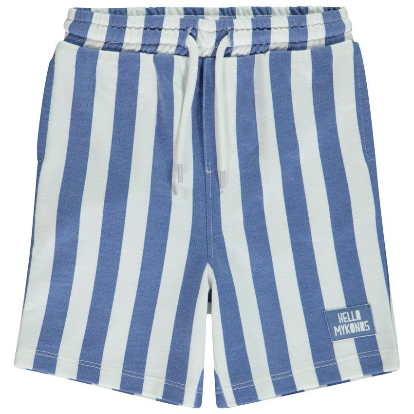 Bermuda en molleton rayé pour bébé garçon - Bleu moyen
