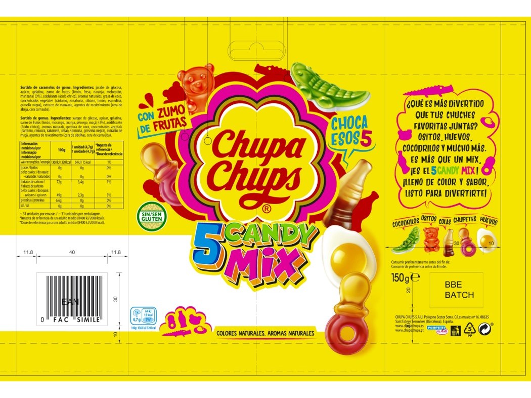 GOMAS CHUPA CHUPS 5 JELLY MIX 150