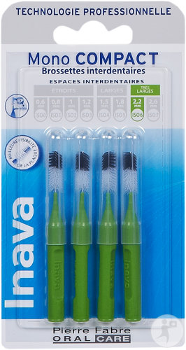 Inava Brossettes Interdentaires Mono Compact Vertes 2,2mm Iso 6 Pièces 4