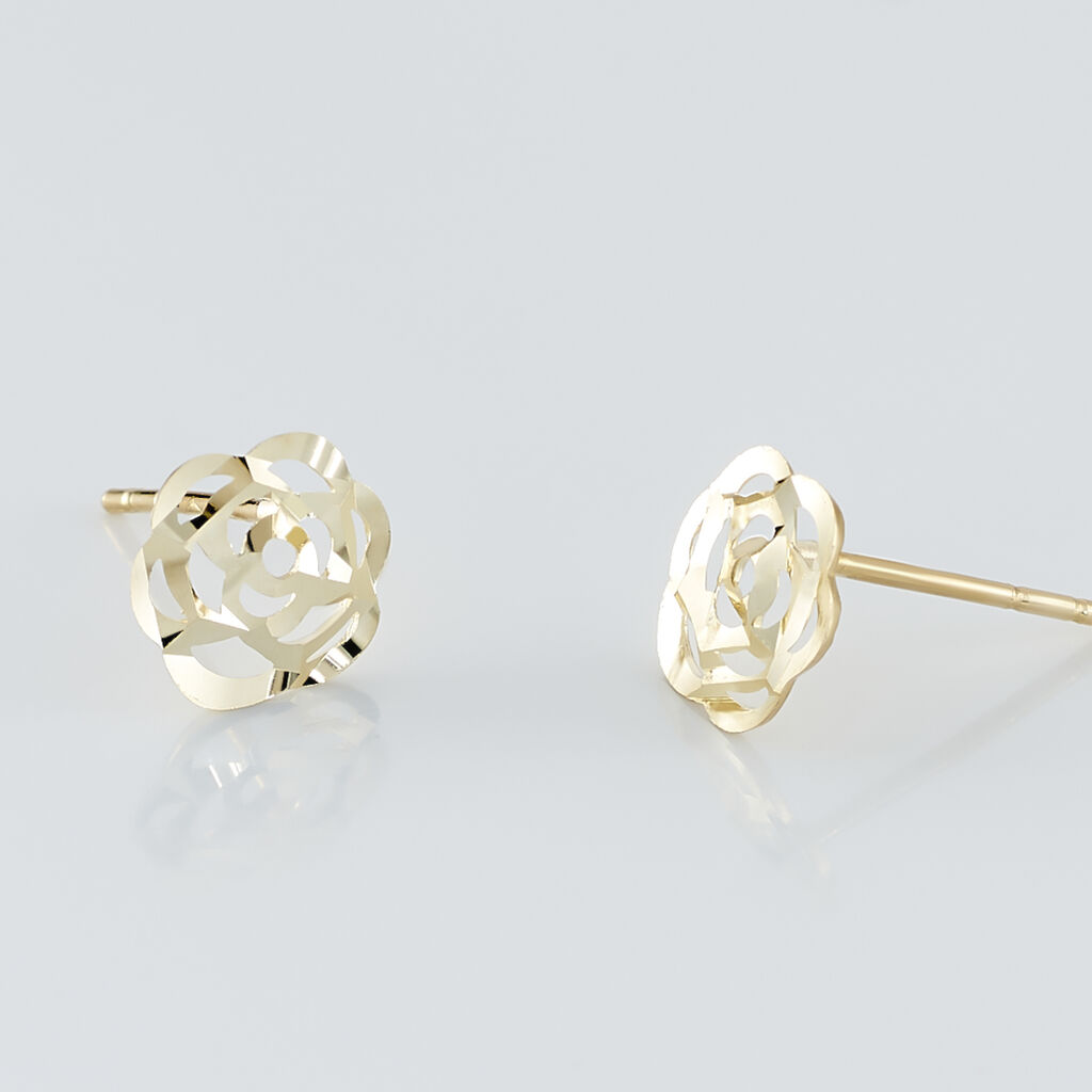 Boucles D'oreilles Puces Philine Fleur Or Jaune