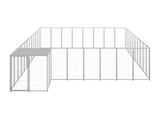 Chenil extérieur cage enclos argenté 600 x 440 x 110 cm 02_0000259