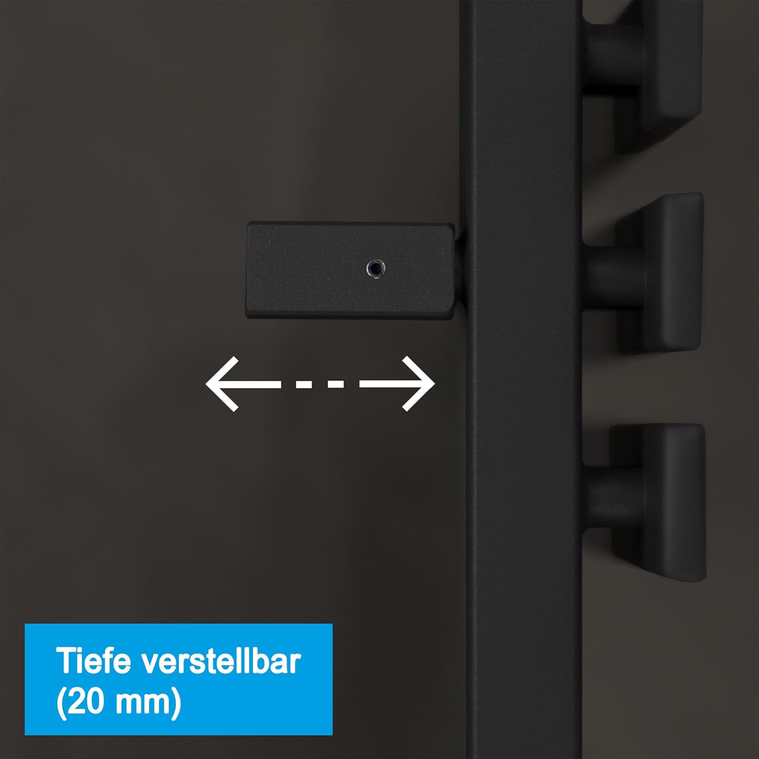Design Badheizkörper Paneel mit Anschluss links oder rechts | Heizkörper mit versetztem Mittelanschluss (Schwarz, 1600 x 500 mm)