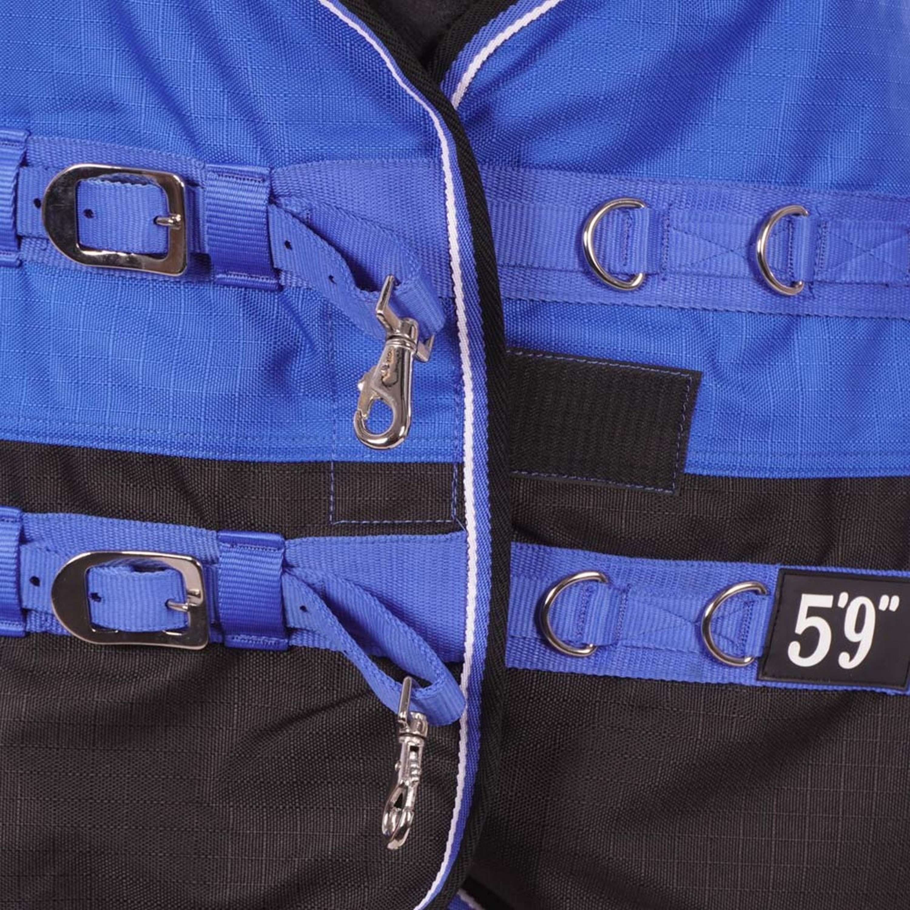 EQUITHÈME Outdoordeken Tyrex 1200D Aisance 300g met Halve Hals Blauw/Z