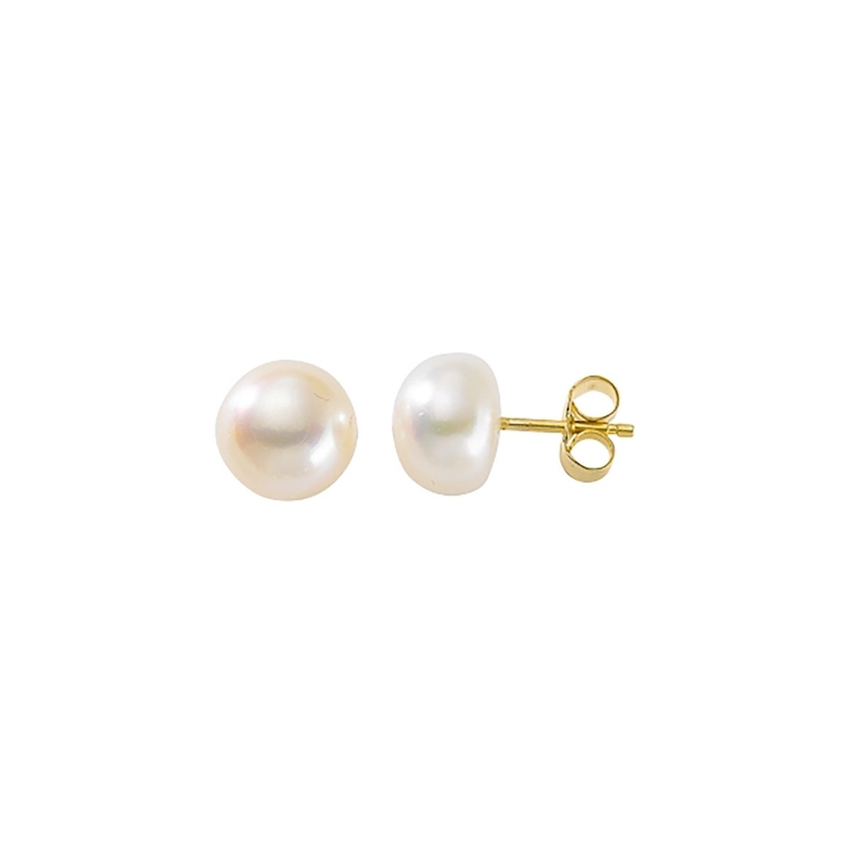 Boucles d'oreilles Brillaxis perles de cultureeau douce 8/8.5mm en or 18k