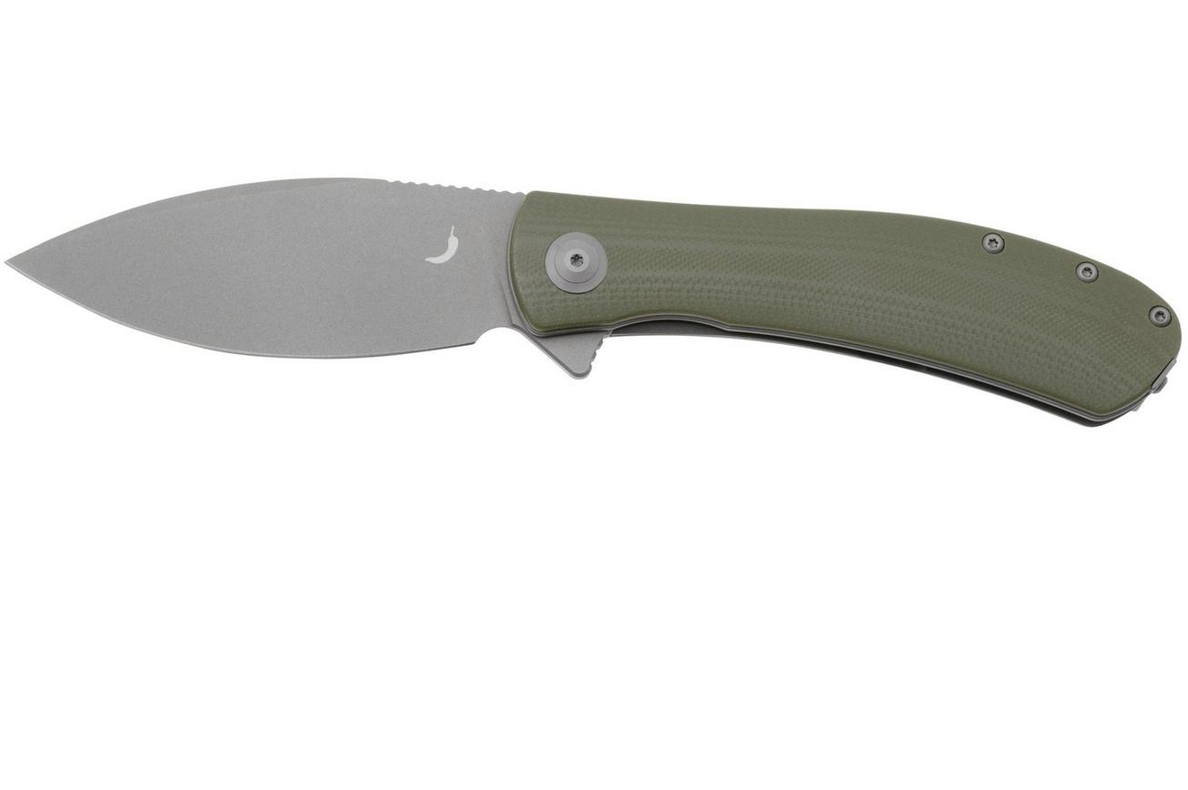 Trollsky Knives Mandu XL MT003-XL Dark Bead Blast D2, OD-Green G10 zakmes