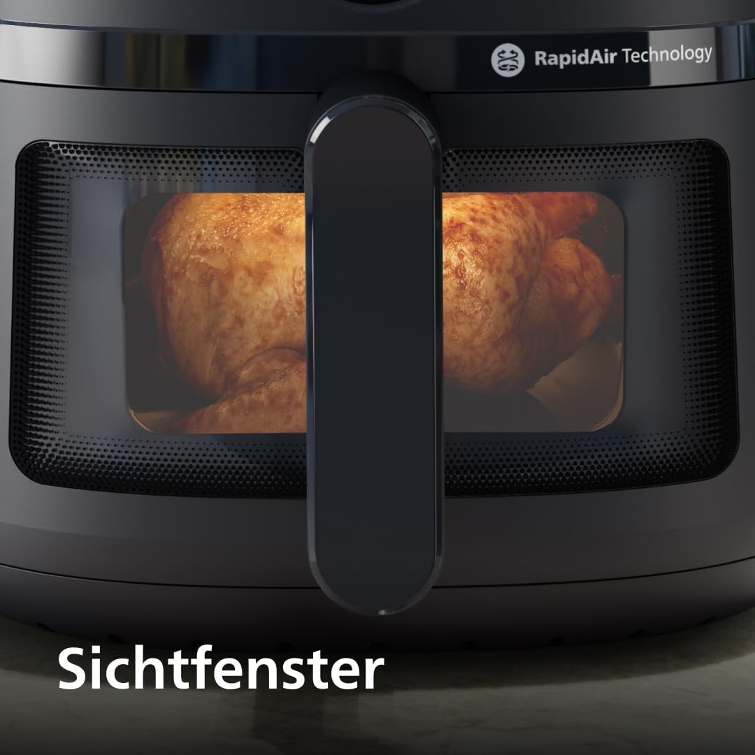 Philips Airfryer 2000 Series – Standard 6.2L Heißluftfritteuse mit Sichtfenster, RapidAir Technologie, 90% weniger Fett, leicht zu Reinigen, Touchscreen, energie- & platzsparend (NA230/00)