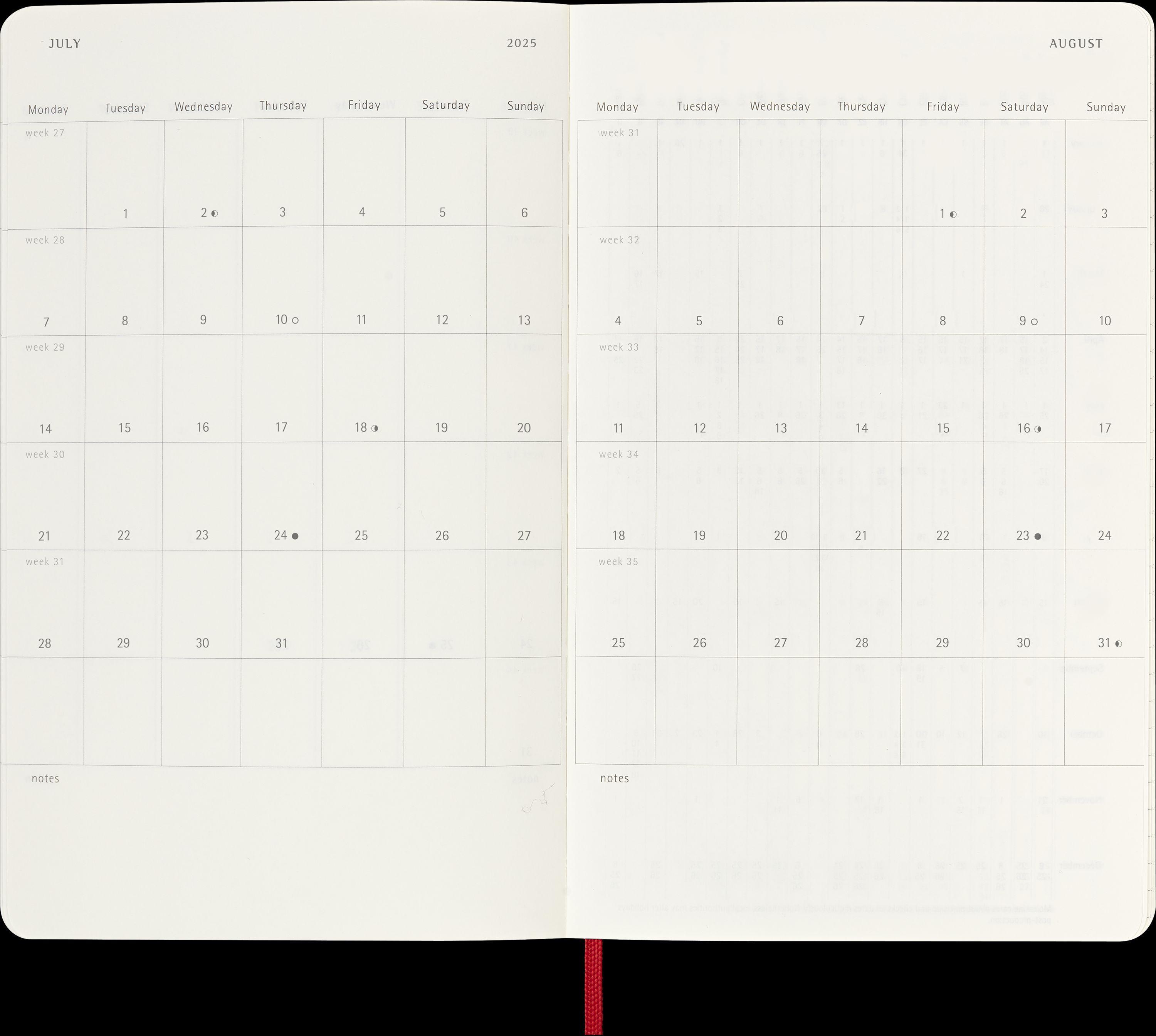 Moleskine 18 Monate Wochen Notizkalender 2024/2025, Large/A5