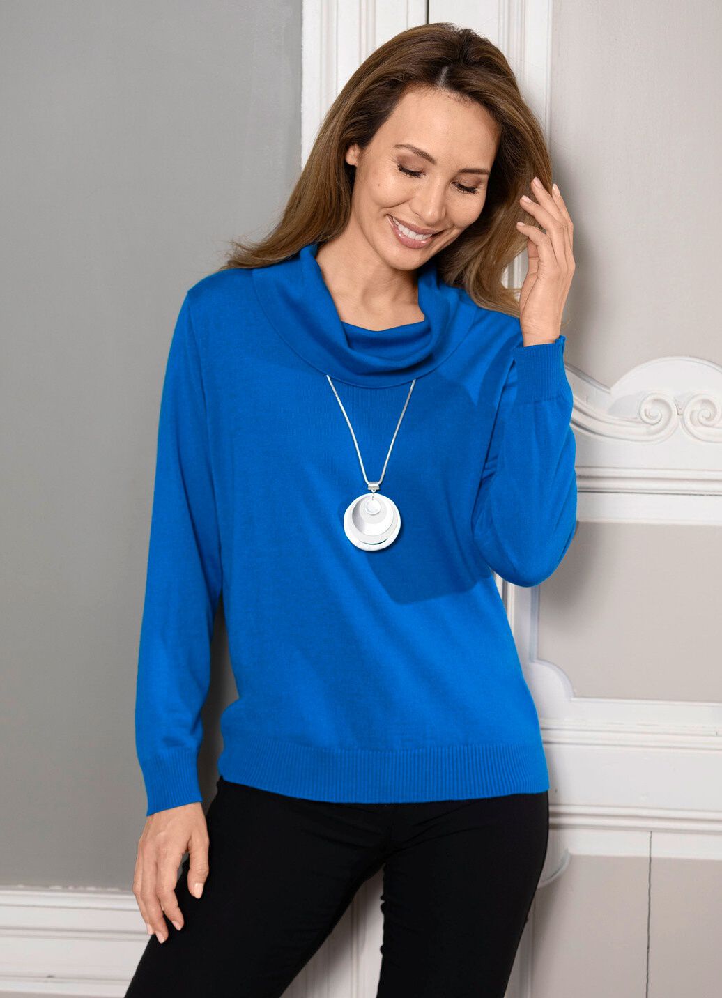Pullover in Feinstrick mit Schurwolle
