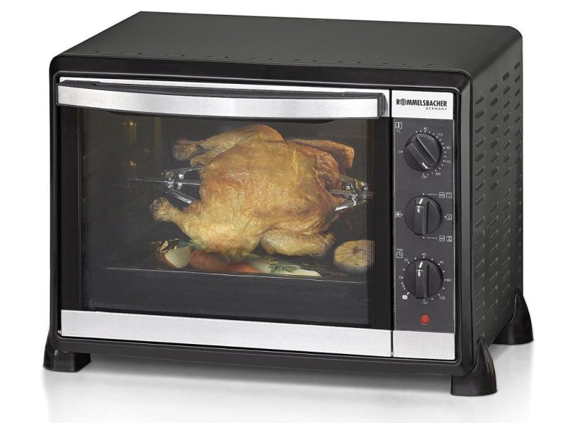 Rommelsbacher Backofen 20.BG 1550 30 l, Schwarz Back- und Grillofen für Backformen bis 29 cm Ø