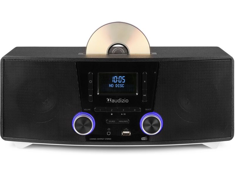 Audizio Micro-HiFi Anlage Cannes Schwarz DAB  Radio mit CD-Player