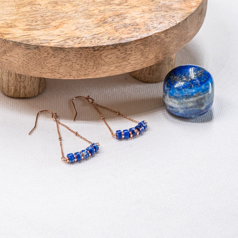 Collier, bracelet et boucles d'oreilles Piana en pierres Lapis-lazuli