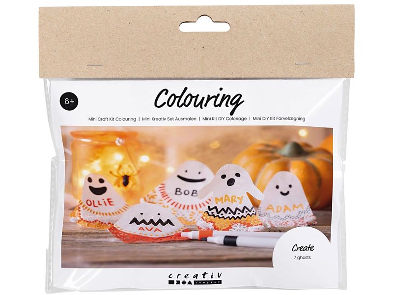 Creativ Company Bastelset Halloween Geister-Tischkarten Mini Kreativ Set