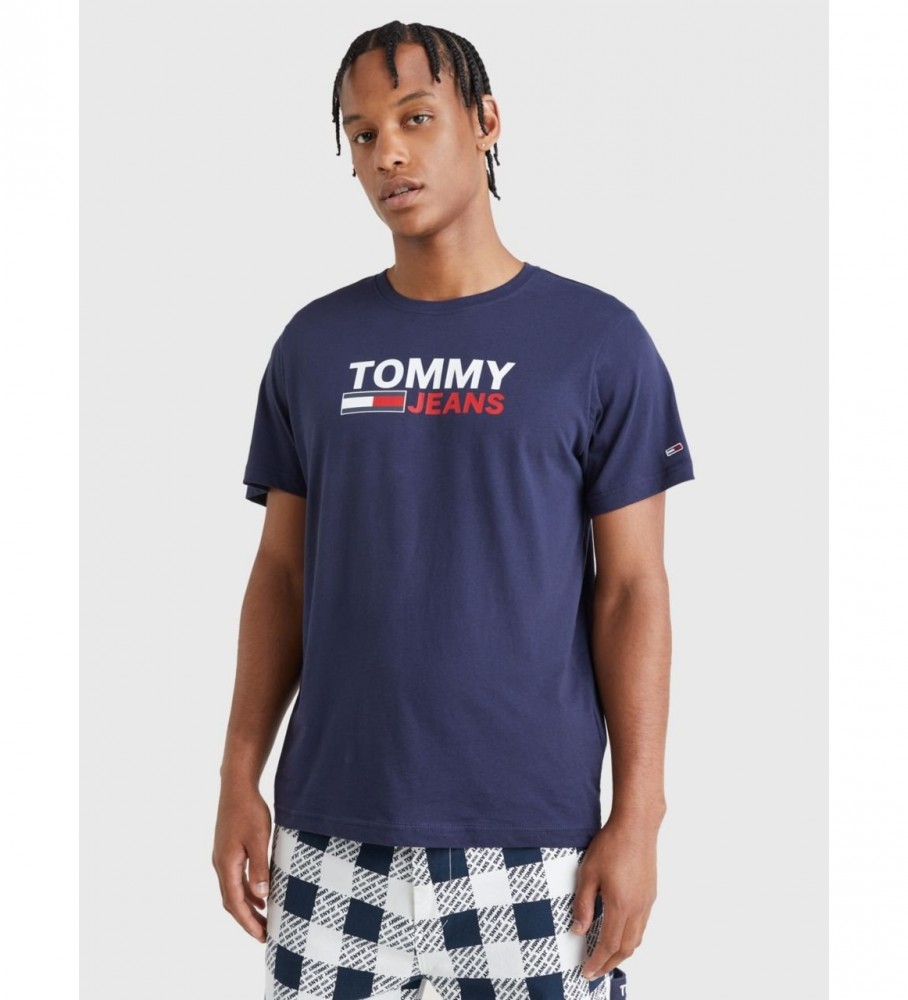 Camiseta Tommy Jeans Tjm Corp com logo azul-marinho