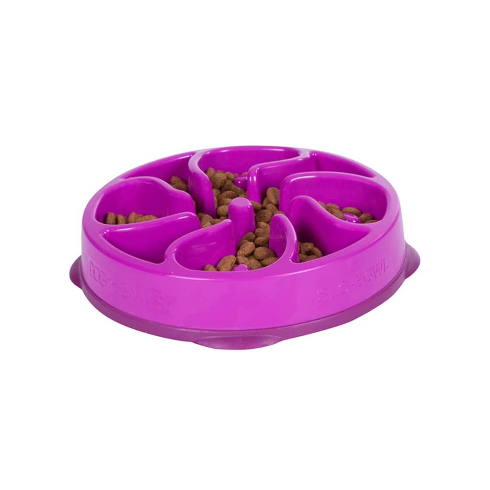 Mini mangeoire lente pour chiens slo bowl violet