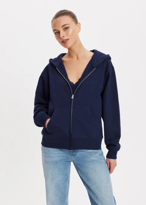 Oversized vest met rits blauw (BLW.D)