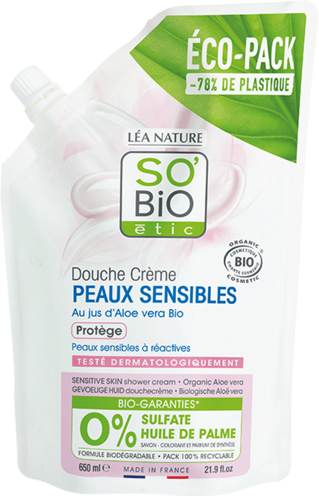 LÉA NATURE SO BiO étic  Duschcreme Aloe Vera, 650 ml Nachfüller
