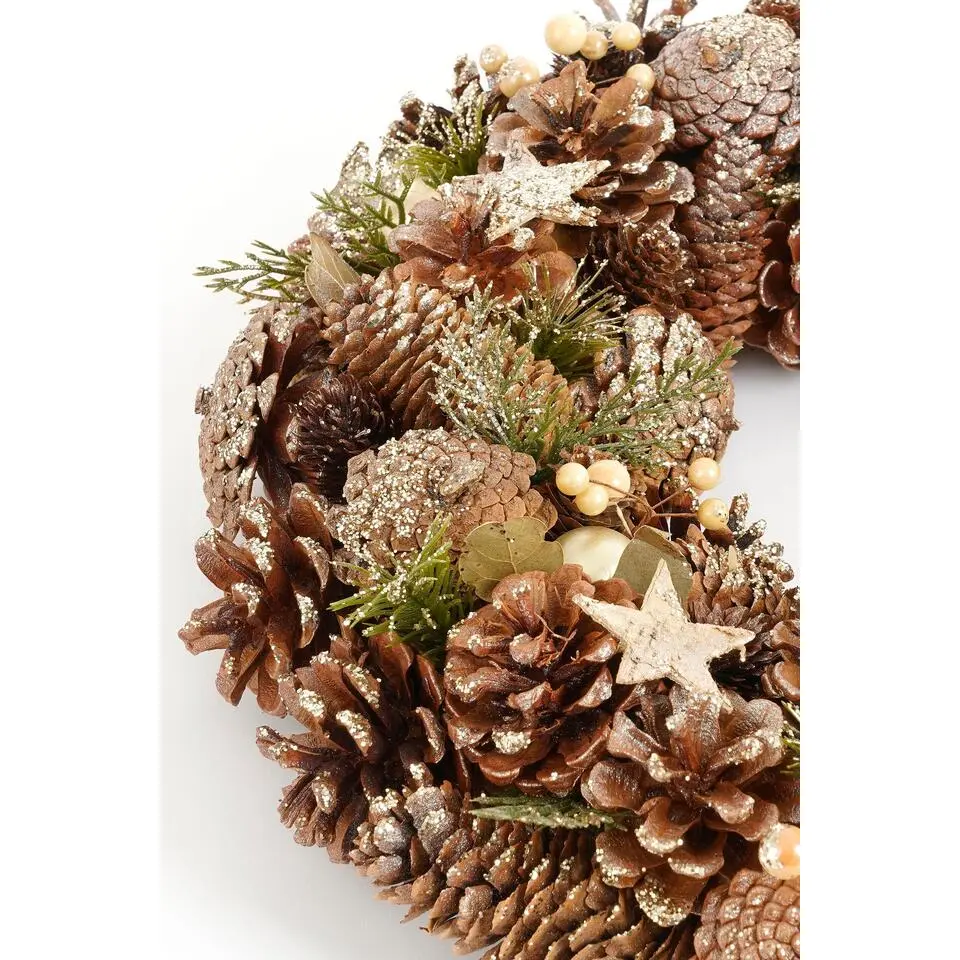 Mica Decorations Brant Kerstkrans - H9 x Ø45 cm - Bruin