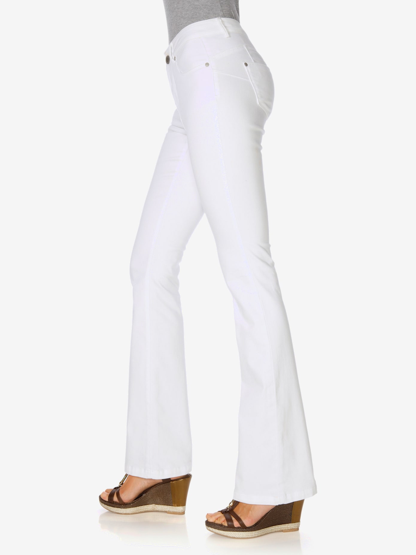 Jeans effet ventre plat coupe bootcut tendance