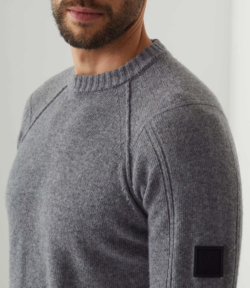 Pull col rond gris 
