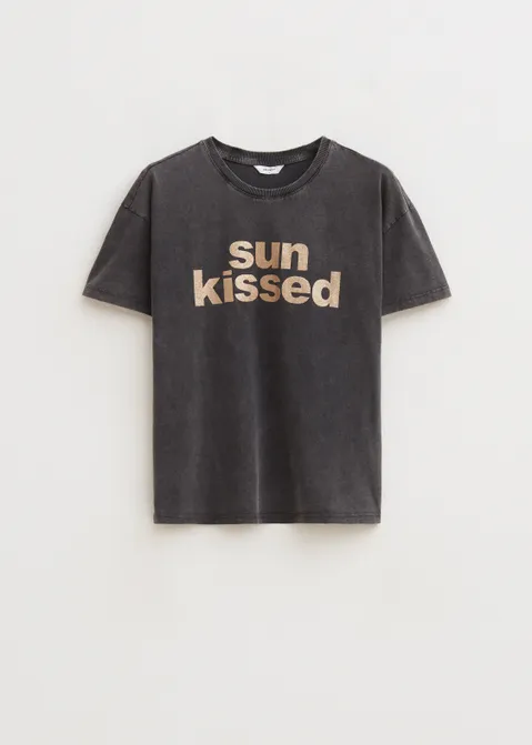 T-shirt met print sunkissed antraciet (ACIDWAS)