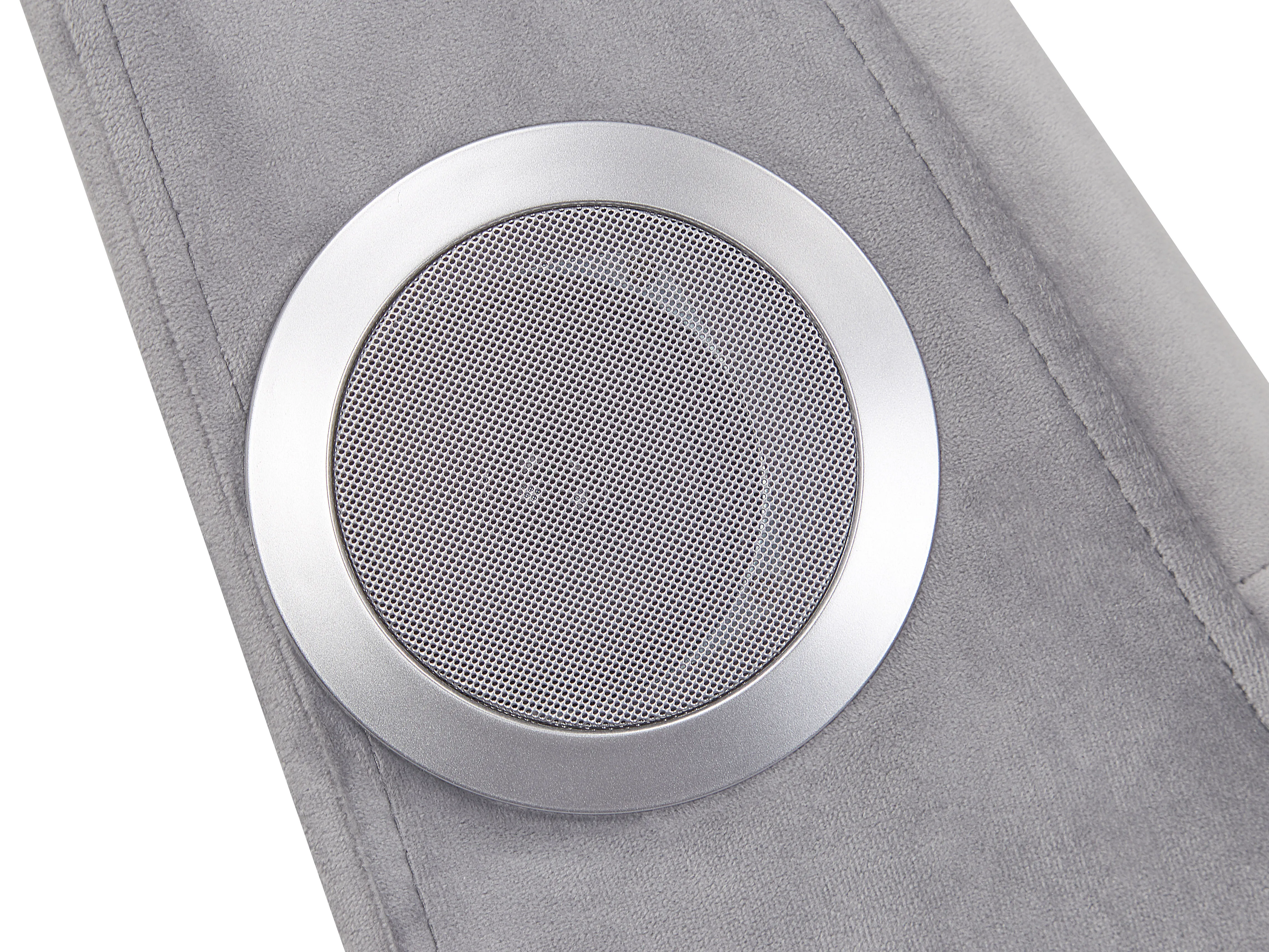 Chaise longue SIMORRE Fluweel Grijs met ingebouwde Bluetooth speaker