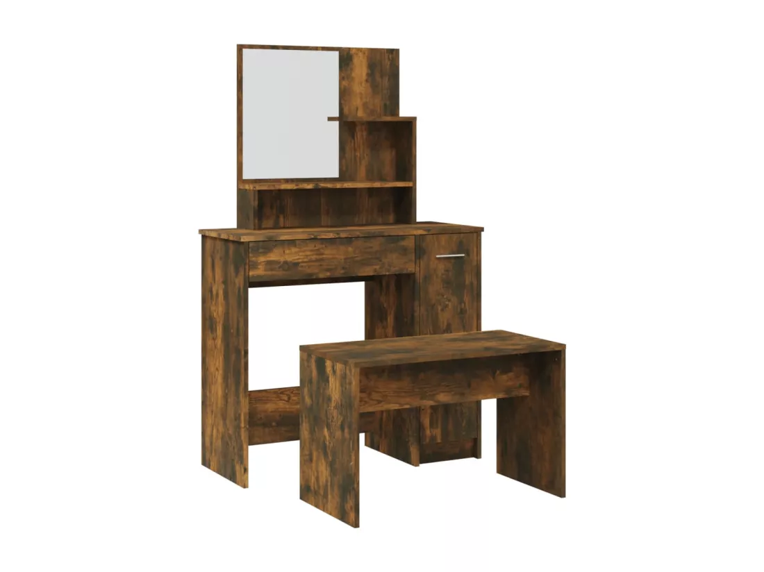 Ensemble de coiffeuse Chêne fumé 86,5x35x136 cm