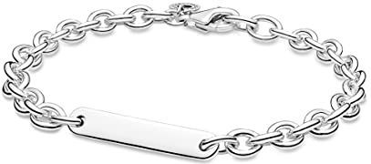 Pandora Icons Schakelarmband van sterlingzilver met graveerbaar plaatje, 18