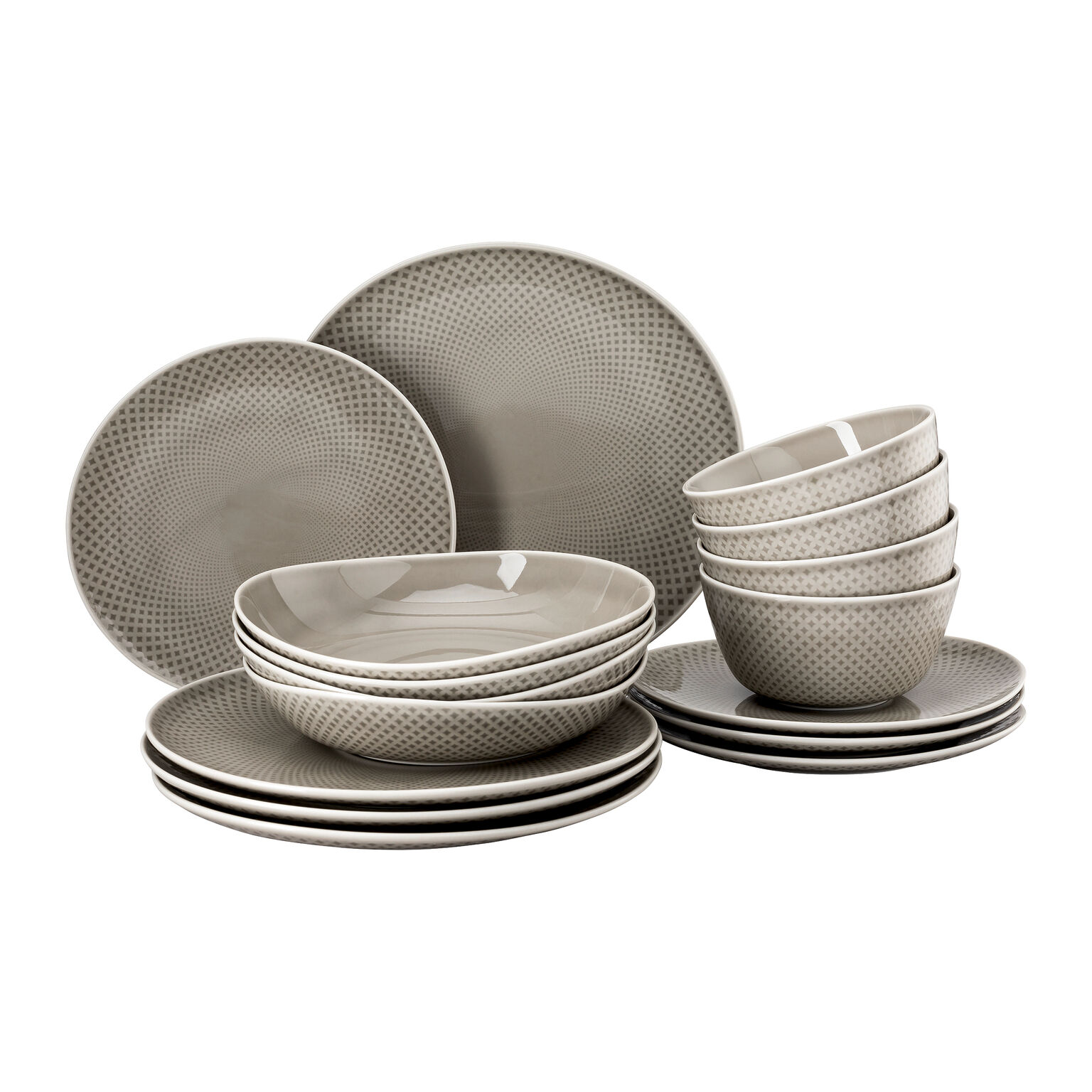 Junto Pearl Grey Set 16-tlg. mit Müslischalen