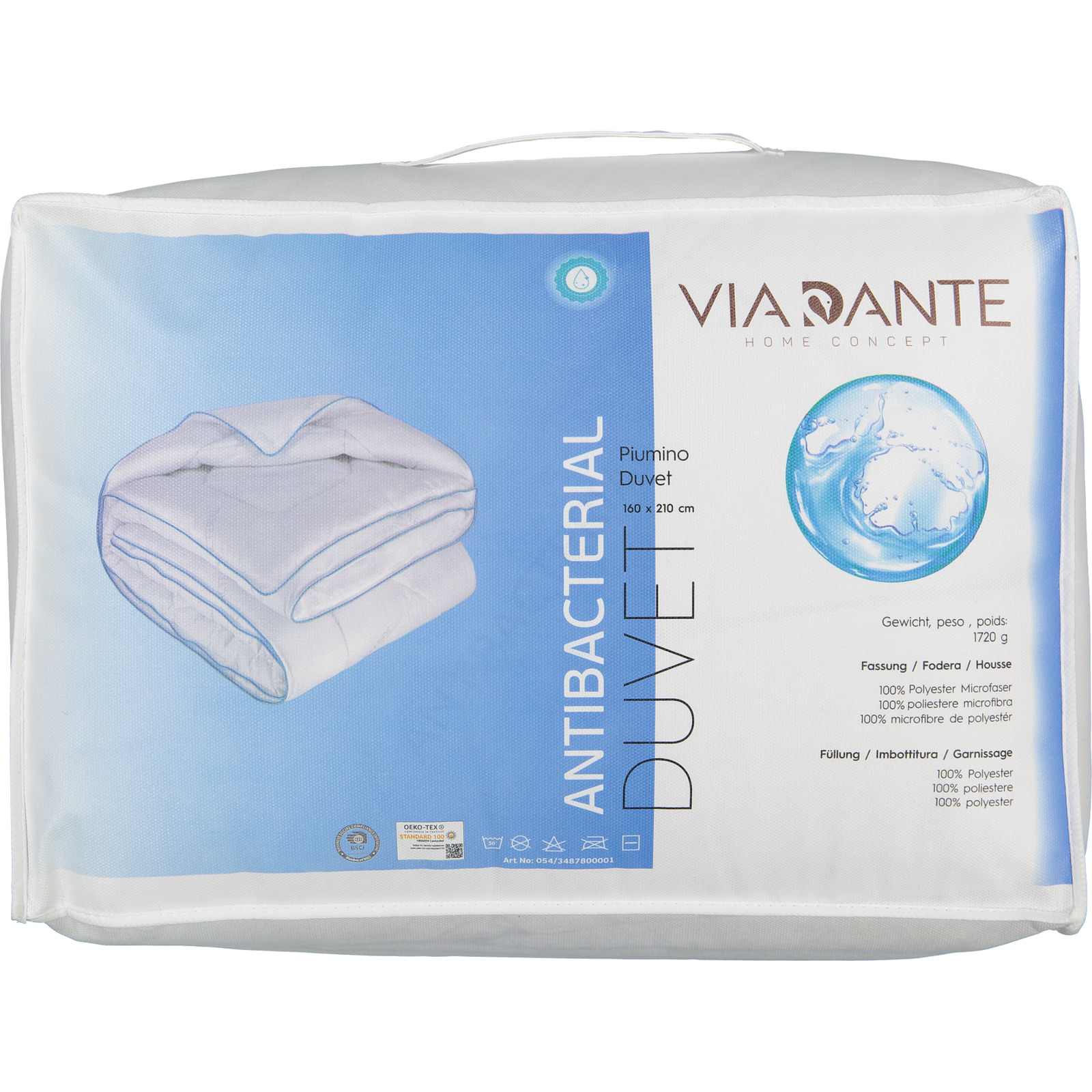 Duvet ant, 160x210 Duvet Nordisch, weiss