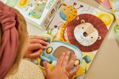Barbo Toys  Rør og kjenn Puslespill Safari 4-in-1
