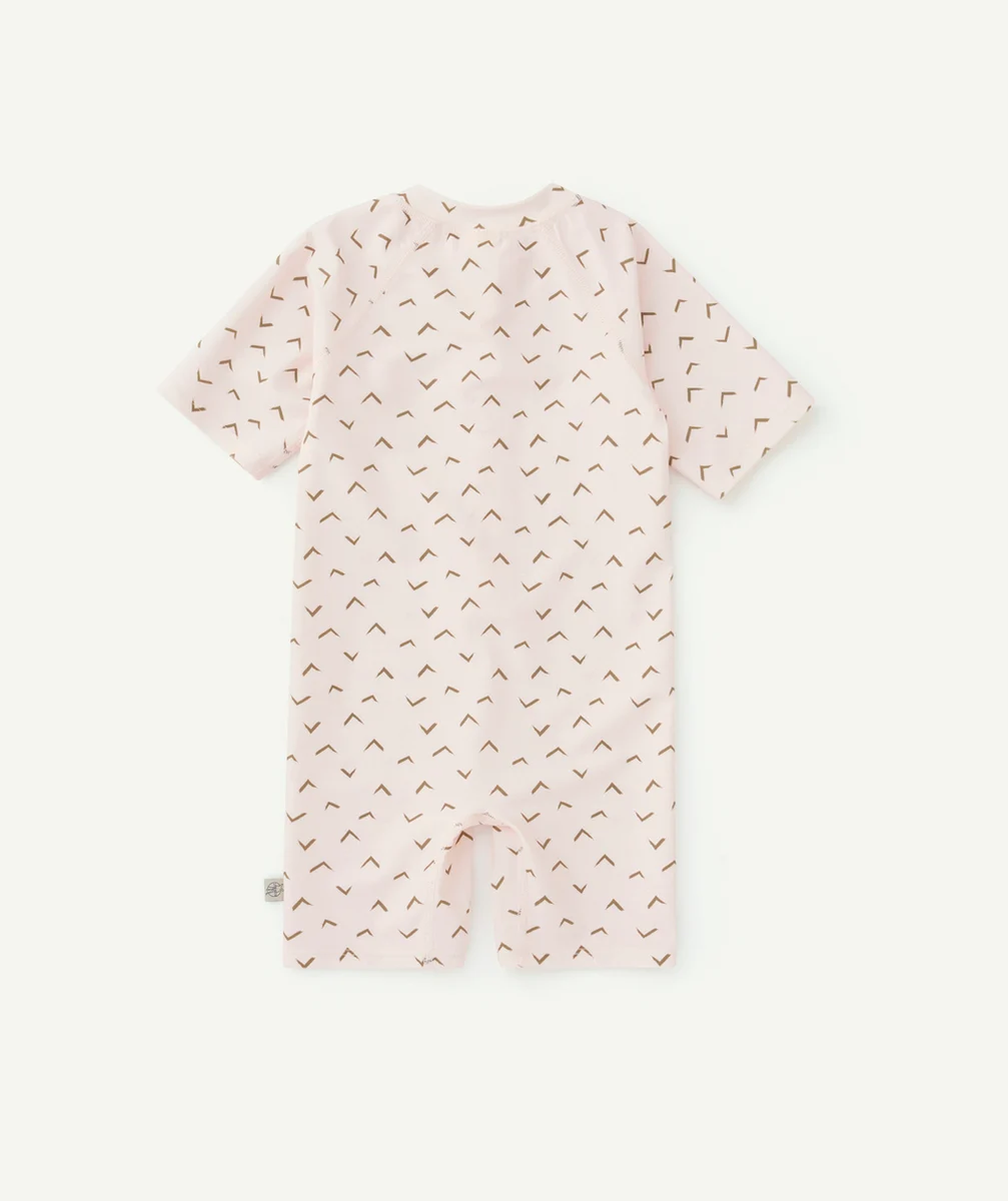 LASSIGCOMBINAISON ANTI-UV BÉBÉ ROSE AVEC IMPRIMÉ KAKI