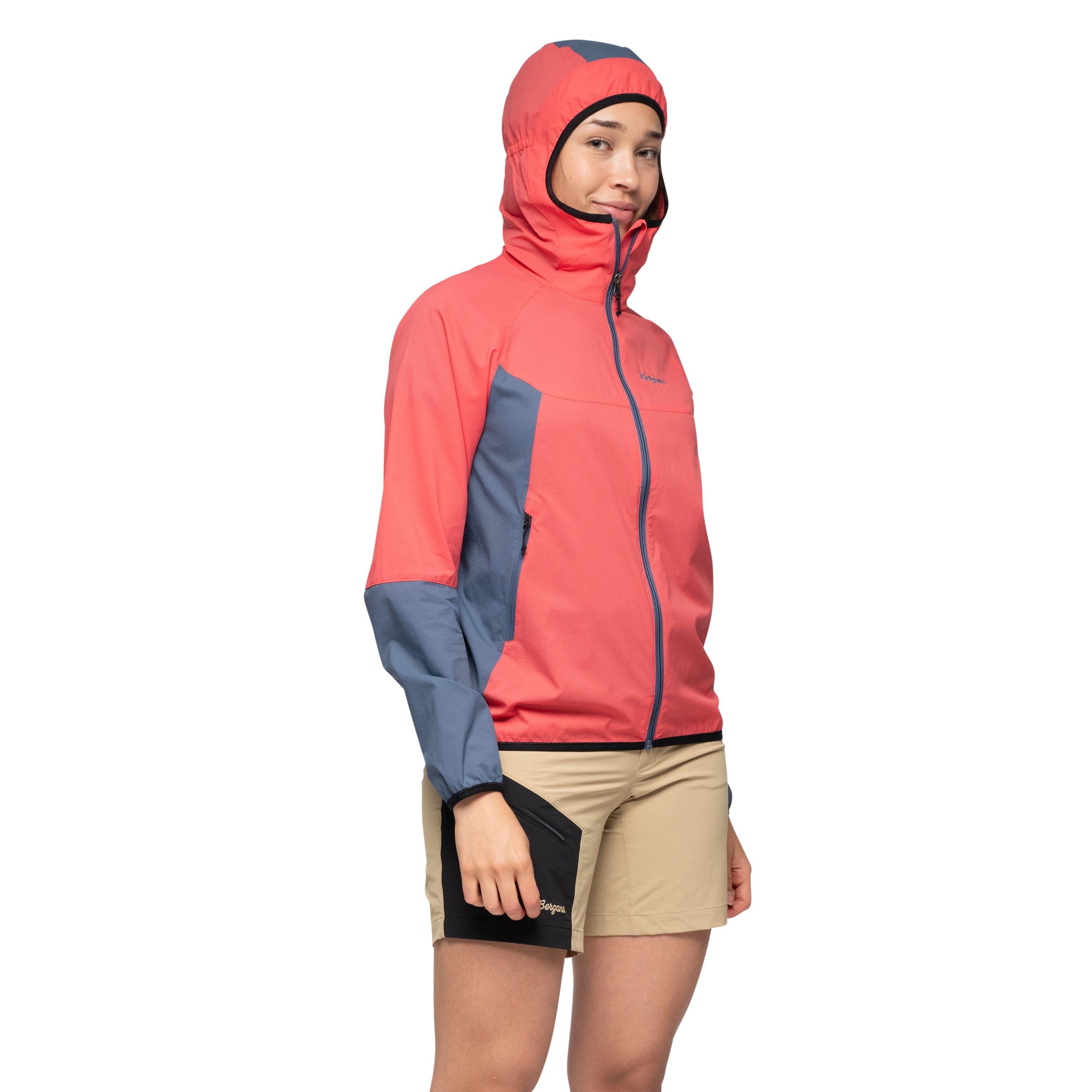 Vaagaa Windbreaker Jacket Women Peachy Red / Granite Blue