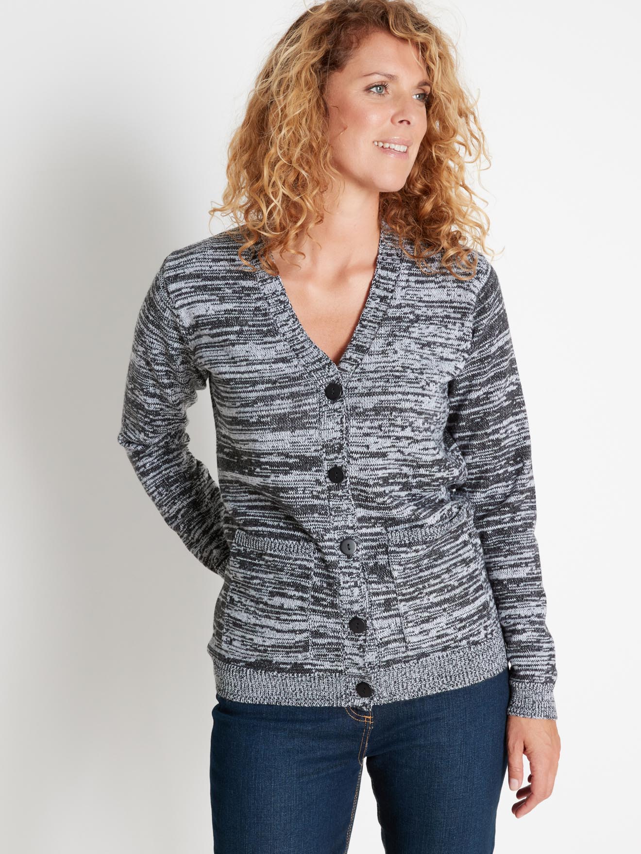 Gilet classique en maille chinée