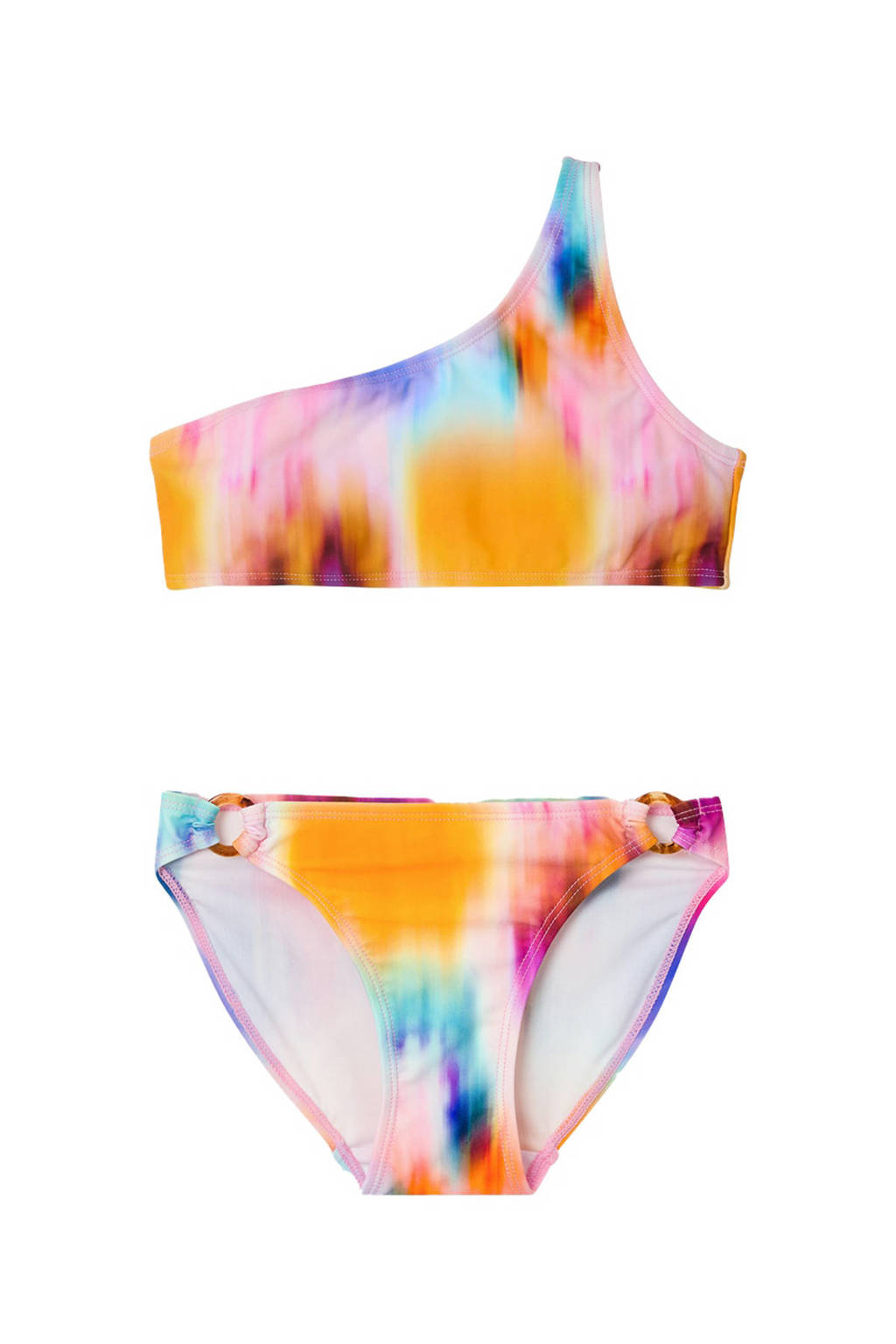 one shoulder bikini NKFZELIA roze/blauw/oranje