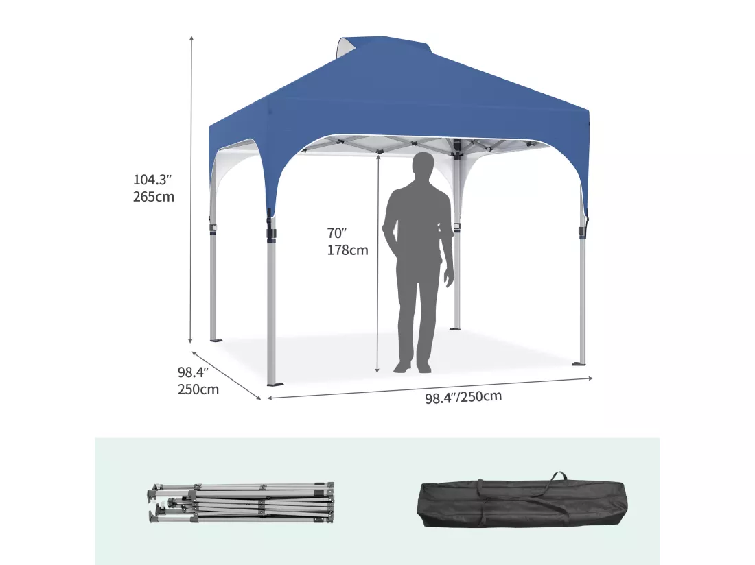 YITAHOME Abri de Jardin Pliable - Imperméable - avec Sac de Rangement pour Terrasse - Marché - Plage - 2,5 x 2,5 m, Vert