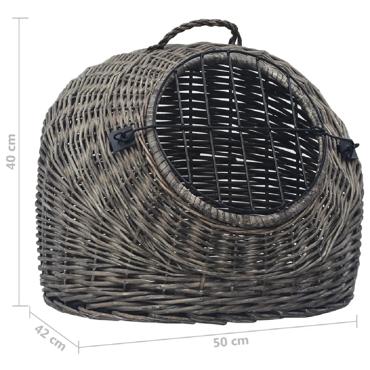 vidaXL Cage transport chats - 50x42x40 cm Saule naturel