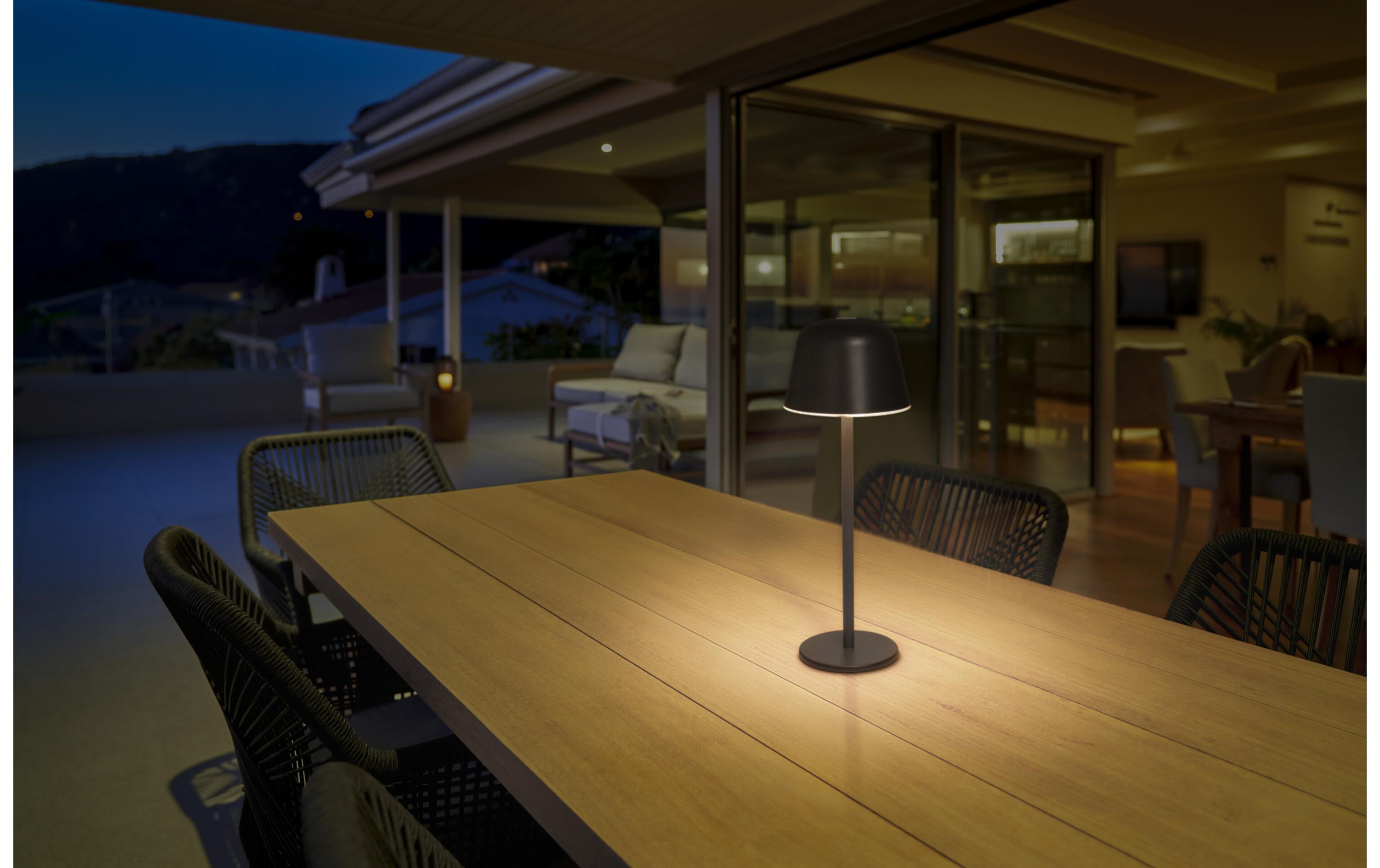Endura Style Table CCT USB Dark GrayTragbare akkubetriebene Tischleuchte