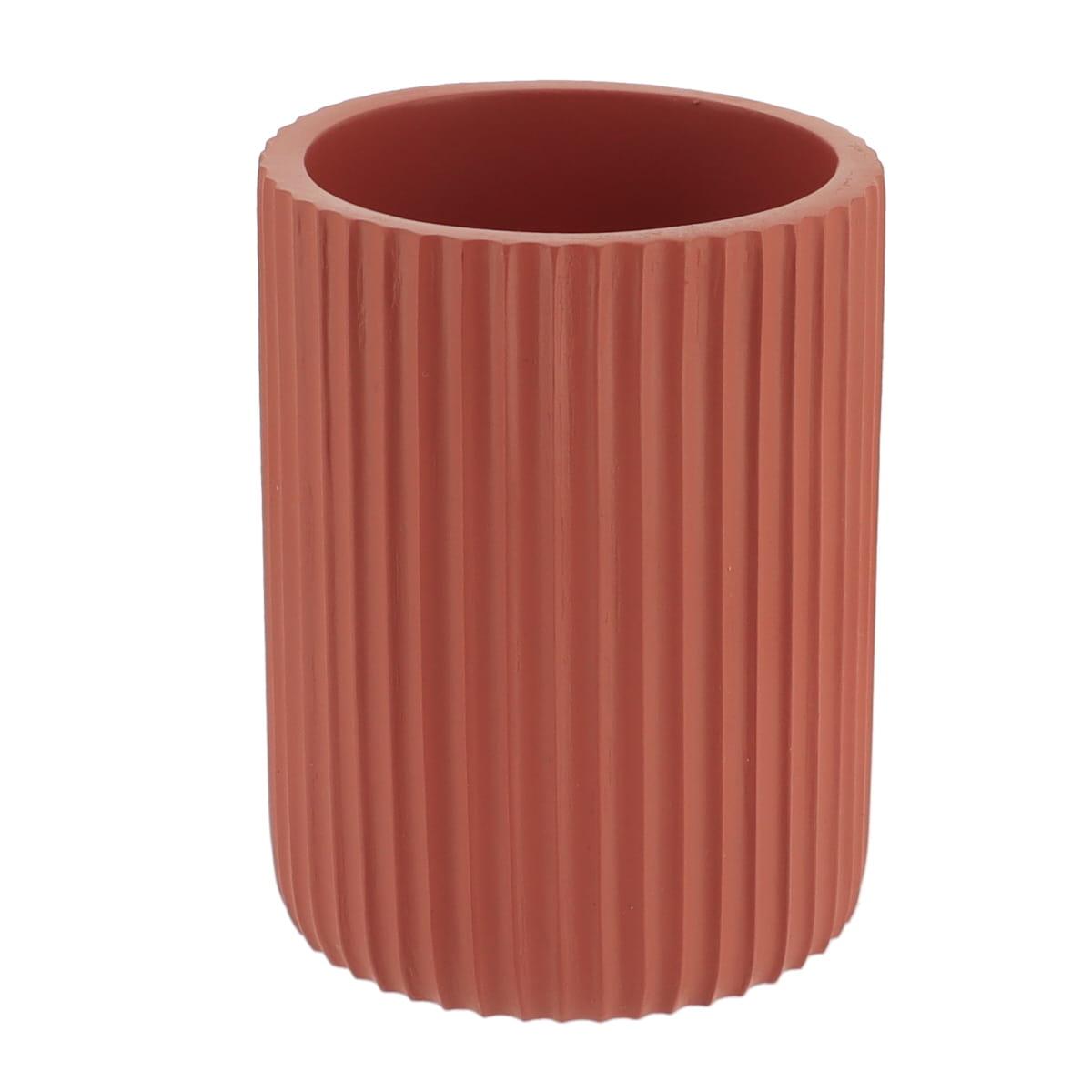 GOBELET STRIE ARRONDI POLYRESINE TERRACOTTA