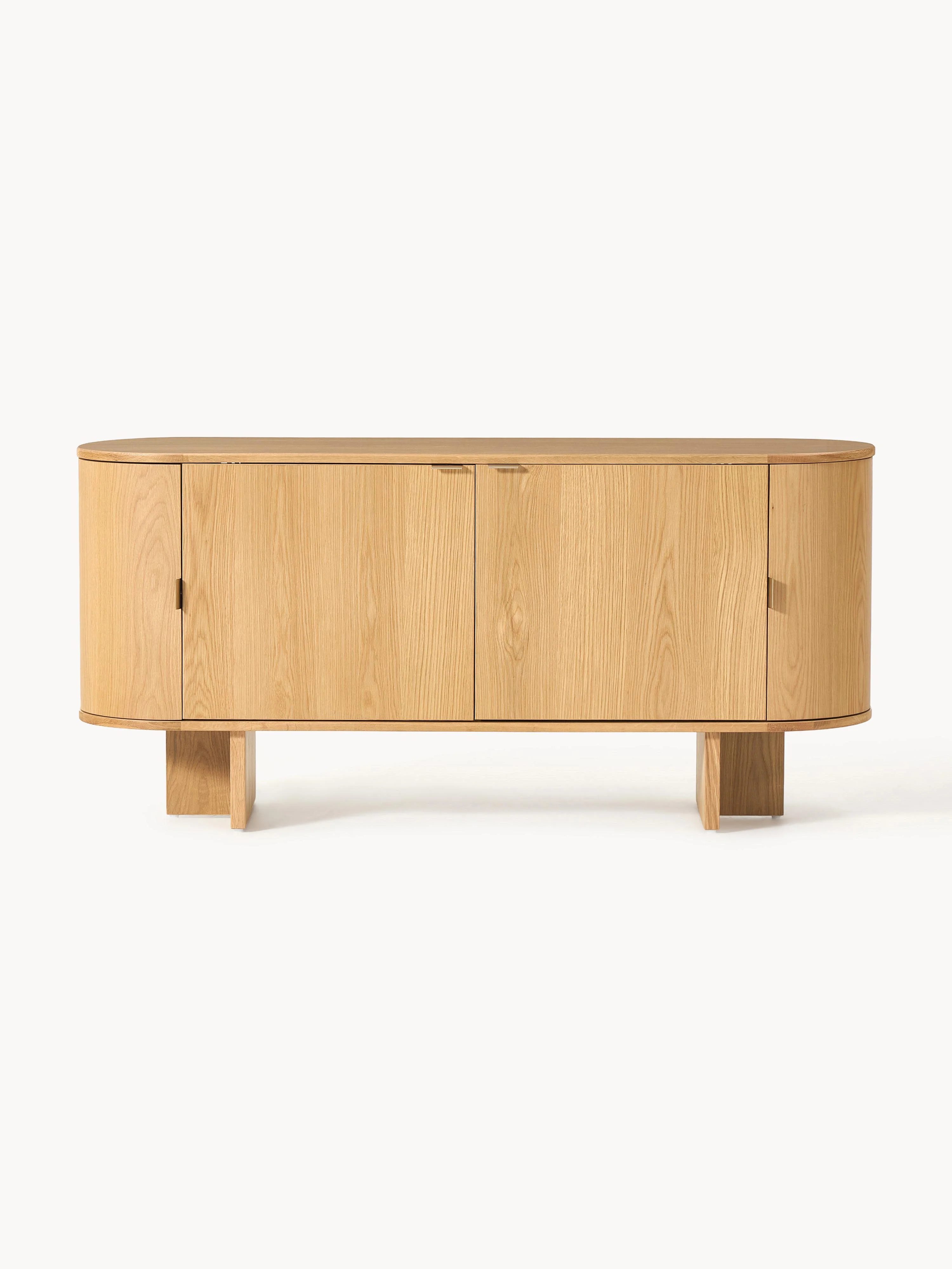 Houten dressoir Zumi met afgeronde hoeken
