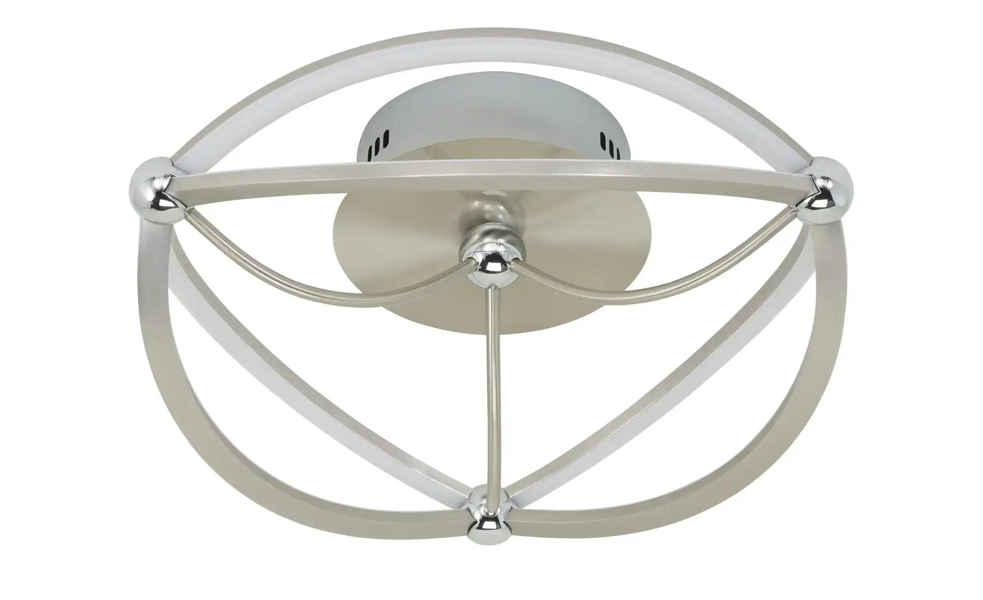 Trio LED-Deckenleuchte, Nickel-matt, geschwungen