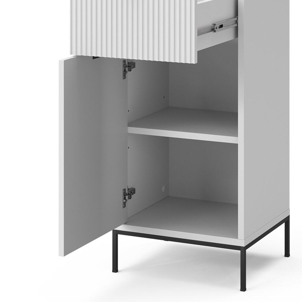 Vicco Midischrank Eliza Weiß 40 x 87 cm mit Tür und Schublade