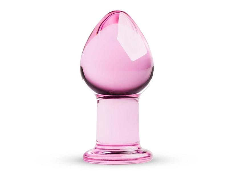 Glass Glass Butt Plug No. 26 Pink Buttplug komplett aus Glas in Rosa