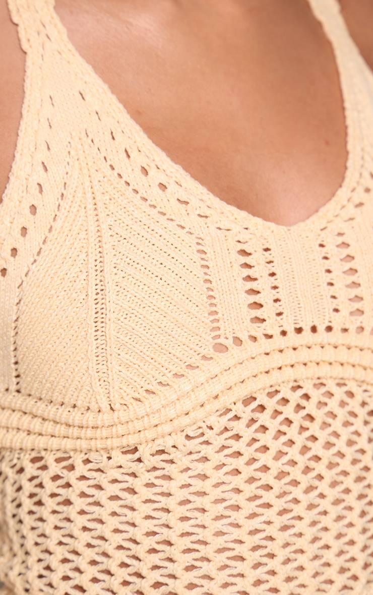 Citron Haut Caraco Au Crochet À Bord Festonné