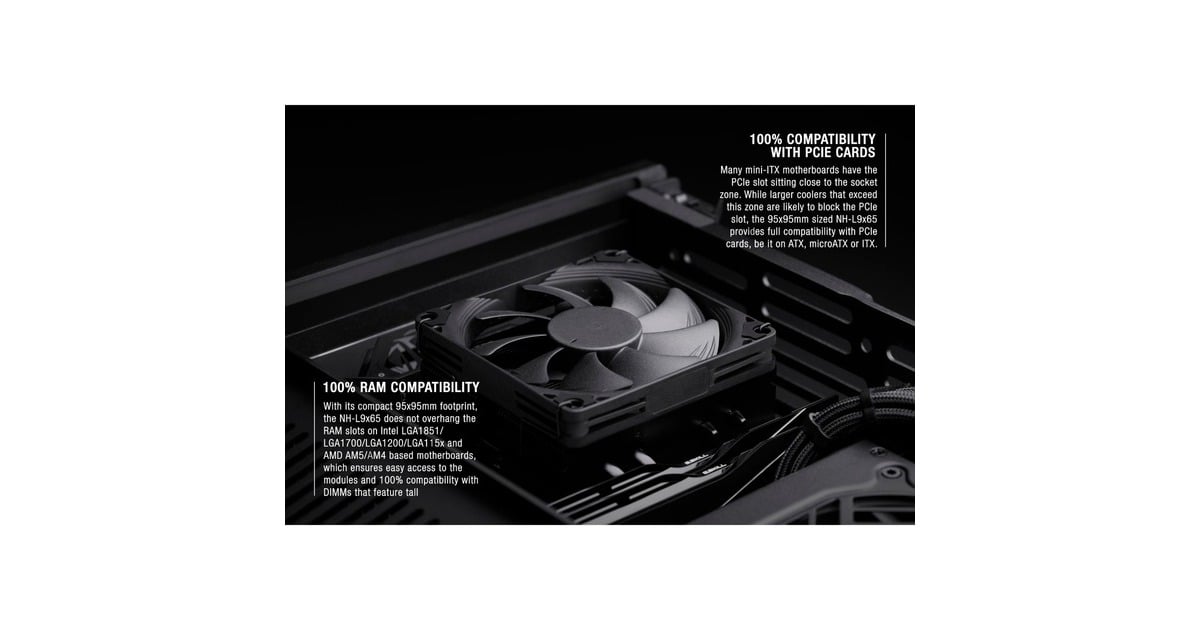 NoctuaNH-L9x65 chromax.black CPU-koeler  (Zwart, 4-pin PWM-aansluiting)