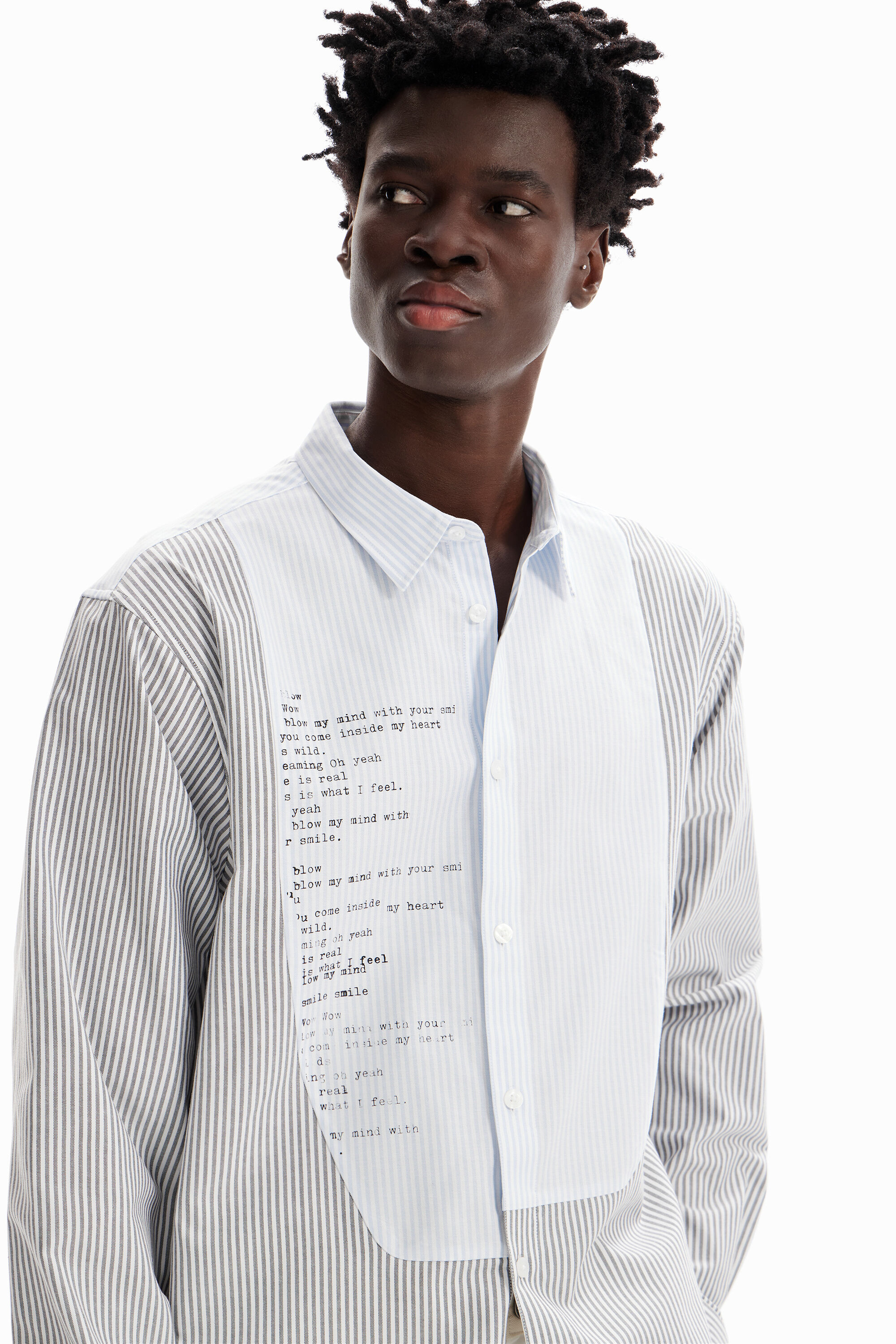 Chemise rayures patchwork
