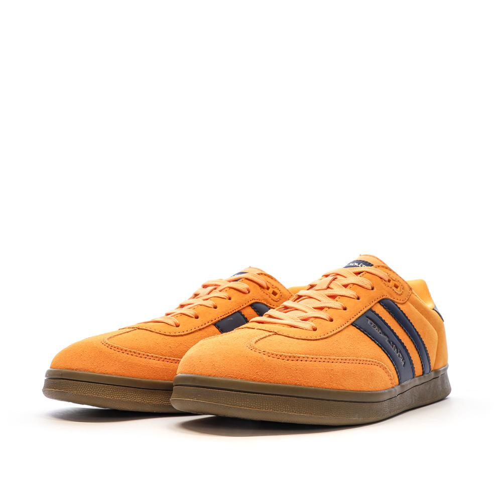 Teddy Smith Baskets Orange/Marine Homme Teddy Smith White Suede