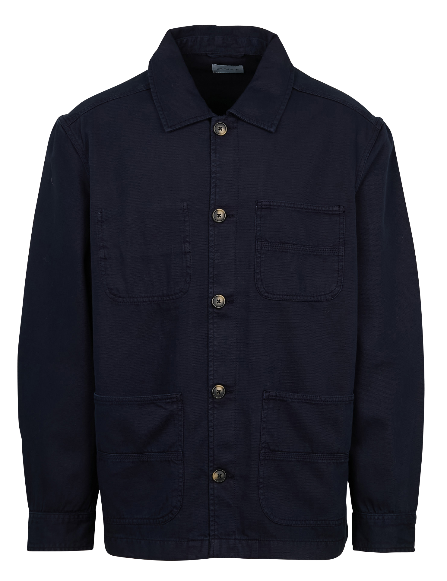 Surchemise droite col classique en coton | Bleu