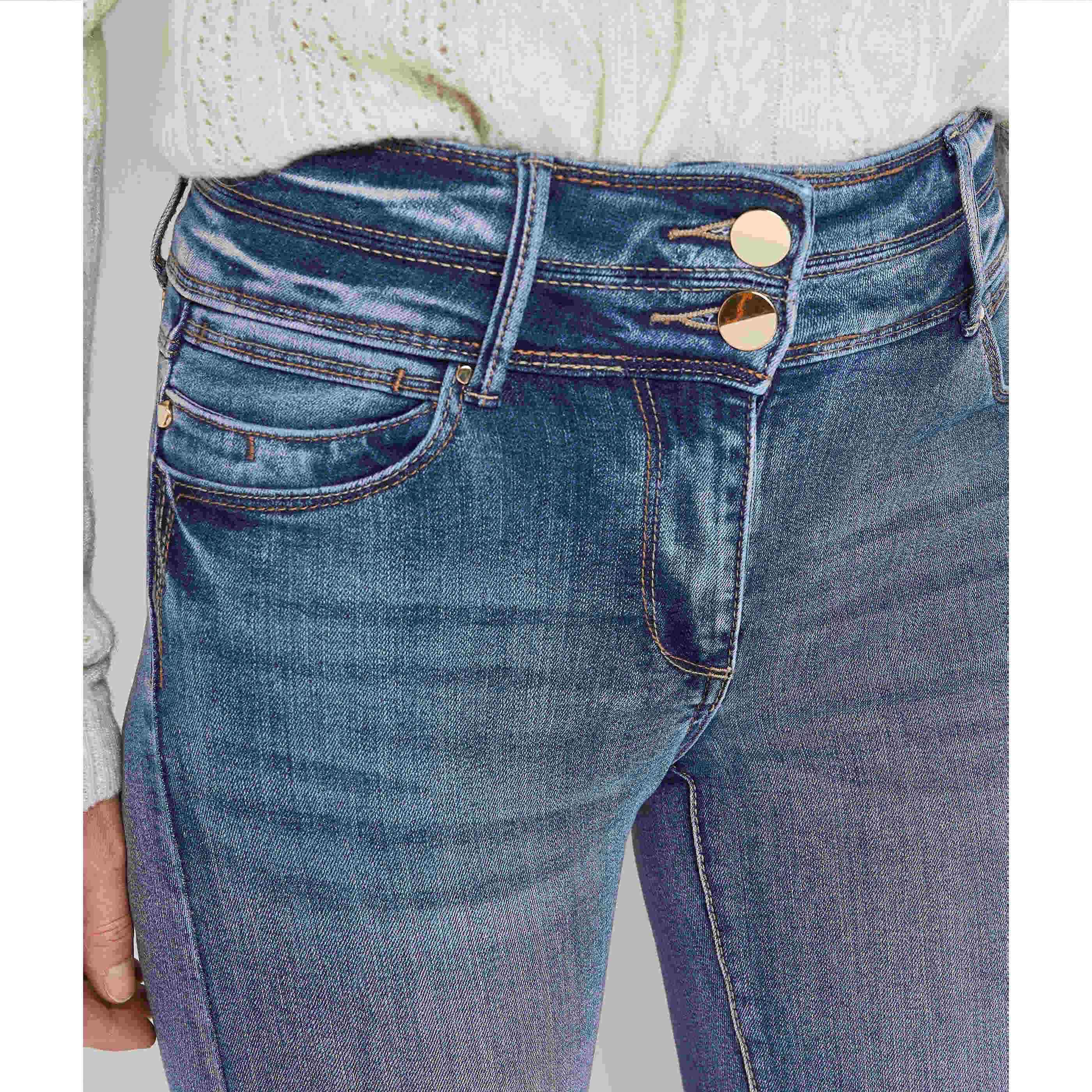 Jean droit taille haute ROME femme - LIGHT STONE